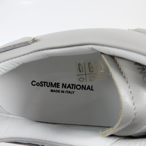 COSTUME NATIONAL Leather Touch-Strap Platform SNEAKERS Size 38 7.5 Gray NEW $425 - Picture 9 of 14